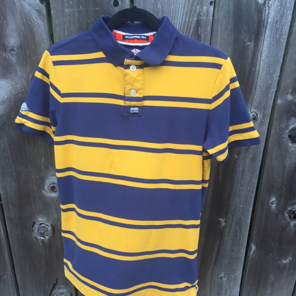 Men’s Vintage Superdry Polo Gold and Blue